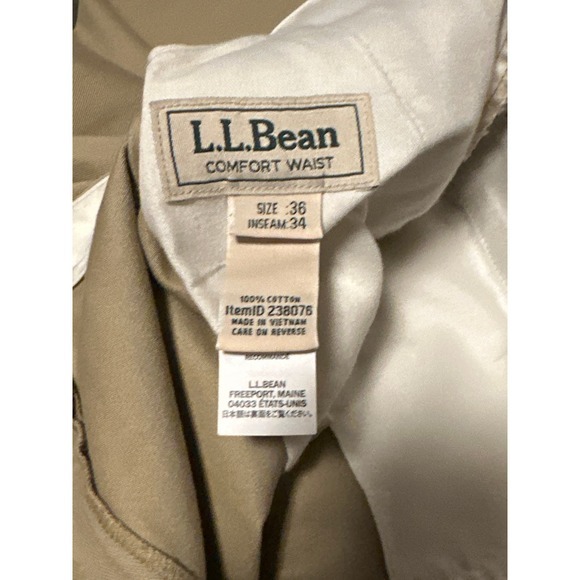 Men's LL Bean 100% Cotton Comfort Waist Slacks size 36 inseam 34 - Picture 6 of 7